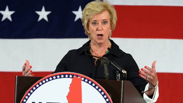 Linda McMahon speaking during the Republican Leadership Summit, 2015