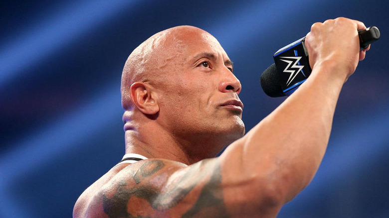 Dwayne "The Rock" Johnson performing in WWE