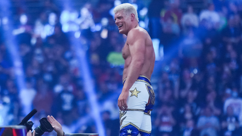 Cody Rhodes smiling after winning Royal Rumble