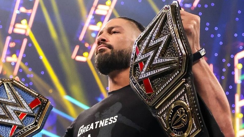 Roman Reigns reacts after back-to-back wins against former WWE Champion