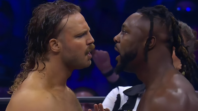 Adam Page and Swerve Strickland staredown