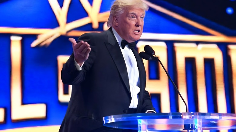 Donald Trump gets inducted into WWE Hall of Fame.