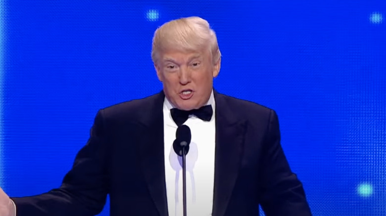 Donald Trump accepting his WWE Hall of Fame induction