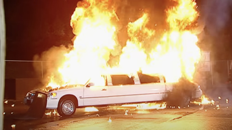 Vince McMahon's limo explodes