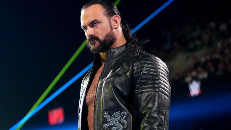 Drew McIntyre stands in the middle of the ring before cutting a promo announcing he was quitting on "WWE Raw."