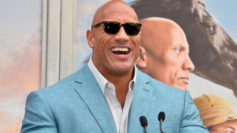 Dwayne Johnson with mouth wide open