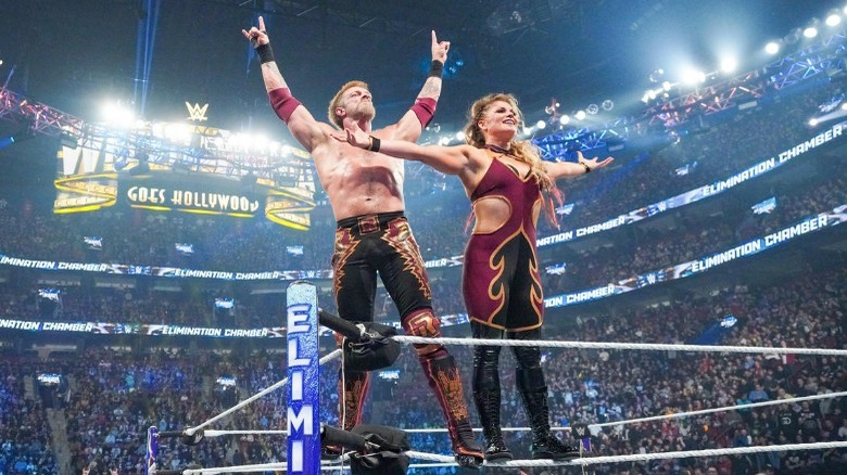 Grit Couple Celebrate Their Win At Elimination Chamber