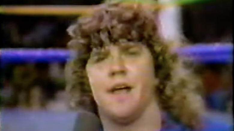Chris Von Erich gives a ringside interview