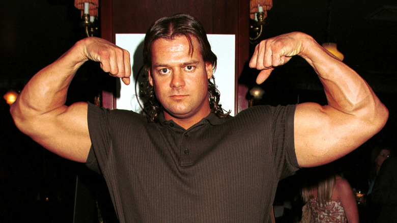 Mike Awesome flexes