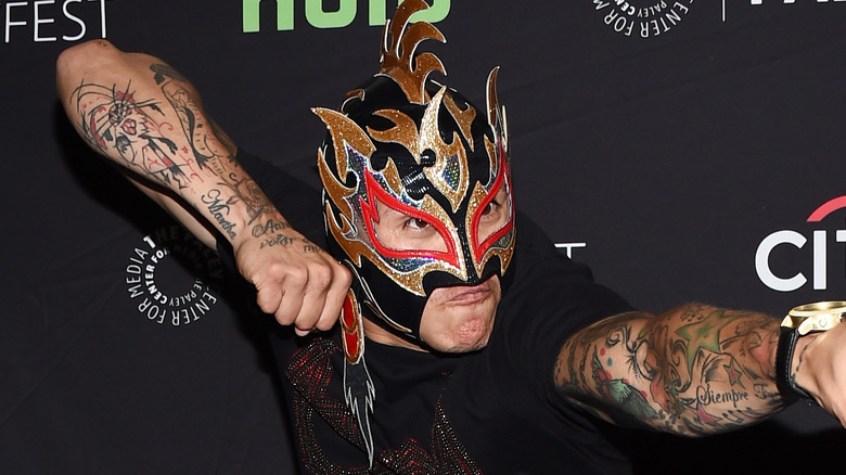 Rey Fenix posing on red carpet