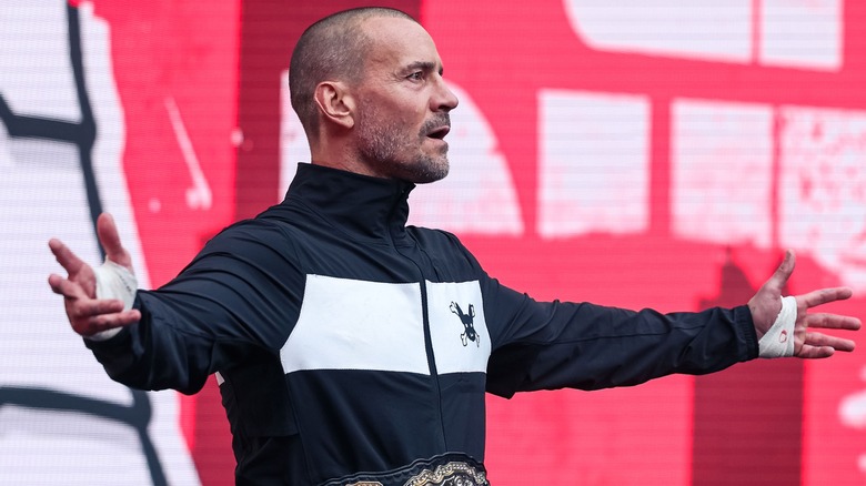 CM Punk Poses During His AEW Entrance