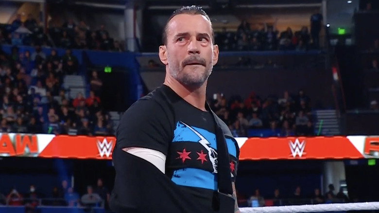 CM Punk reacts to being interrupted on WWE Raw.