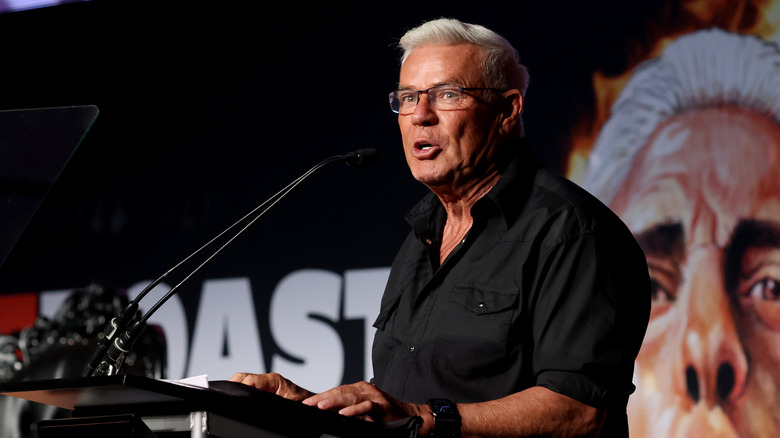 Eric Bischoff gives a speech