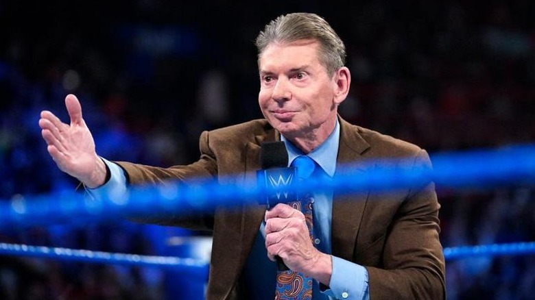 Vince McMahon with a microphone