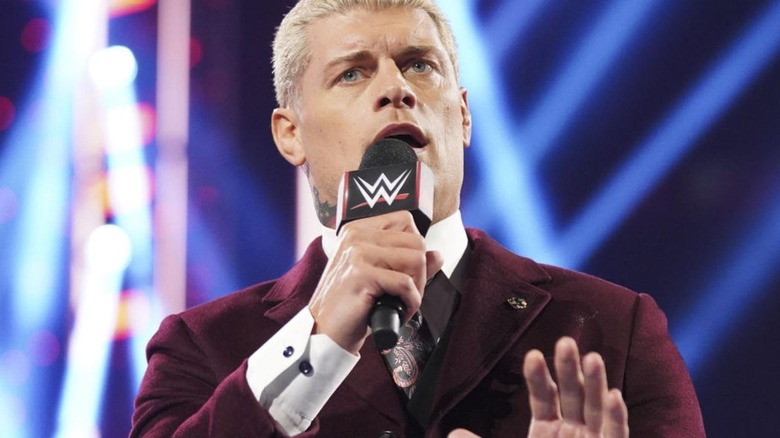 Cody Rhodes stands in the ring on "WWE Raw" and address the fans