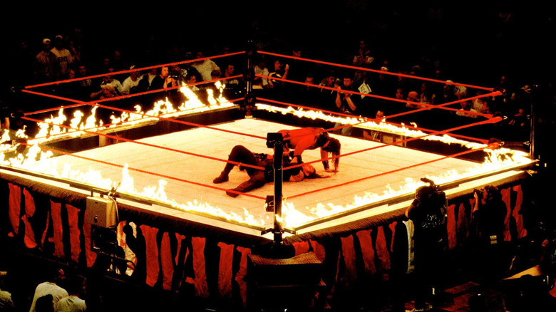 Kane vs. Undertaker with ring on fire