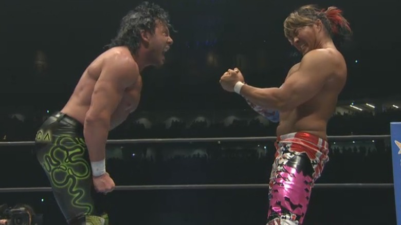 Kenny Omega and Hiroshi Tanahashi getting fired up