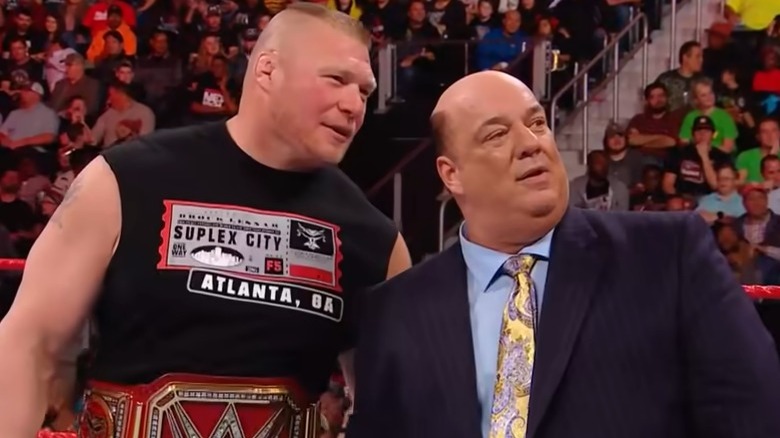 Brock Lesnar and Paul Heyman look right