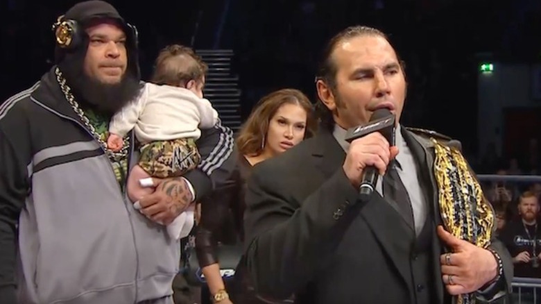 Matt Hardy cutting a promo as Impact World Champion