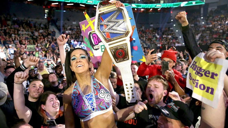 Bayley holding SmackDown Women's Championship