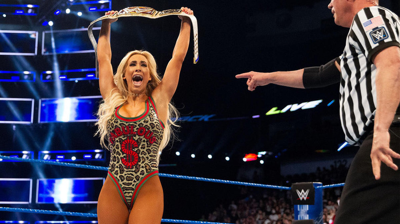 Carmella holding SmackDown Women's Championship