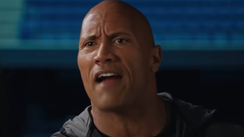 Dwayne "The Rock" Johnson yells