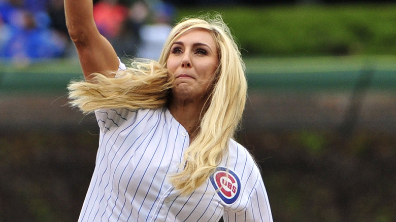 Charlotte Flair Throwing First Pitch 