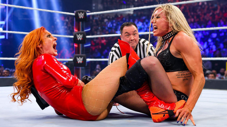 Becky Lynch and Charlotte Flair Wrestling