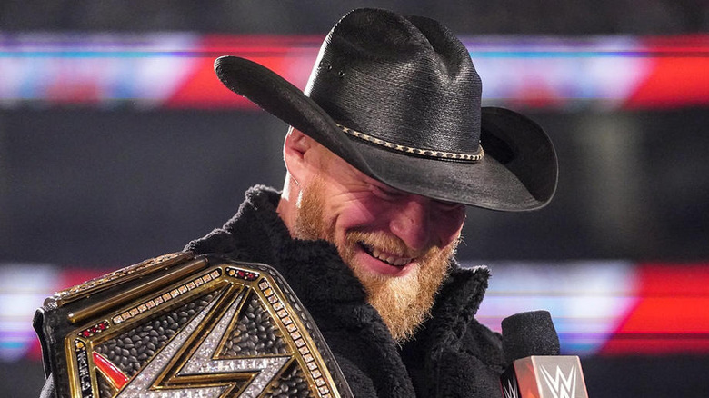 Brock Lesnar laughing hat