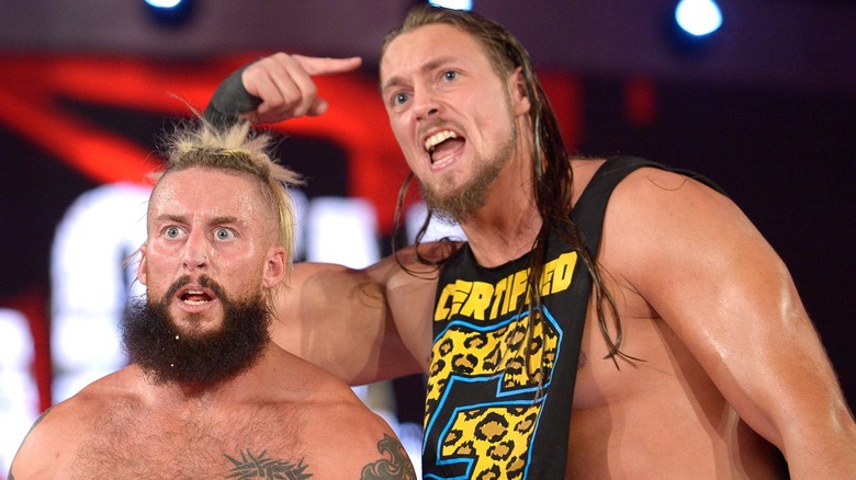 Enzo Amore (Real1) and Big Cass (Big Bill) during a promo segment on 