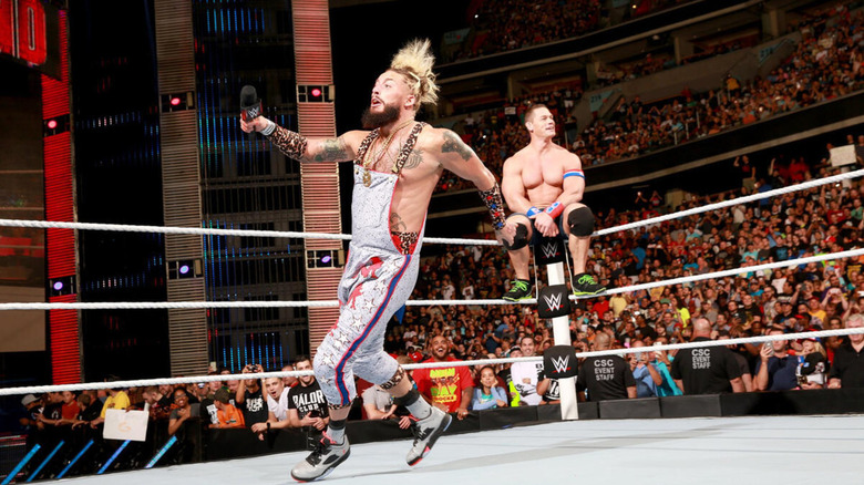 Enzo Amore with John Cena in the ring