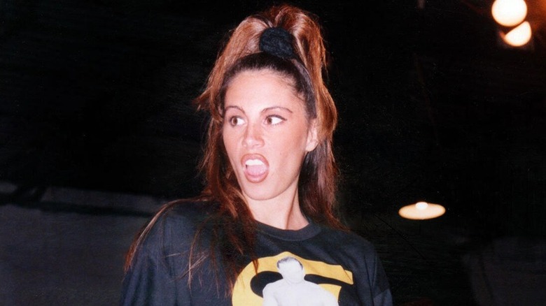 Francine awaits her opponent at an ECW show