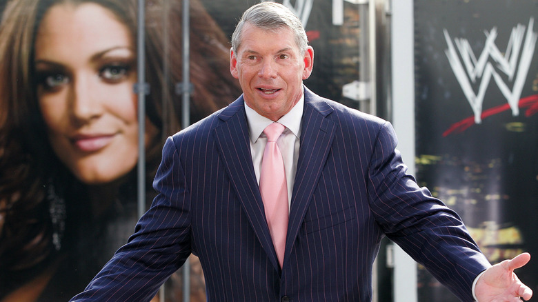 Vince McMahon poses