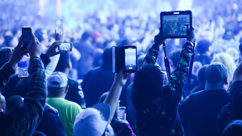 WWE fans taking in a Royal Rumble match