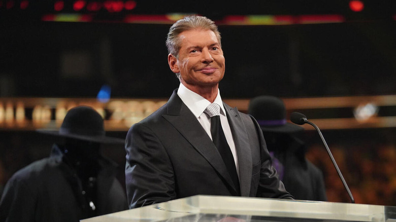 Vince McMahon at the Hall of Fame ceremony