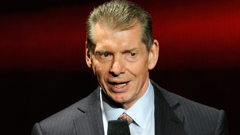 Vince McMahon at a press conference