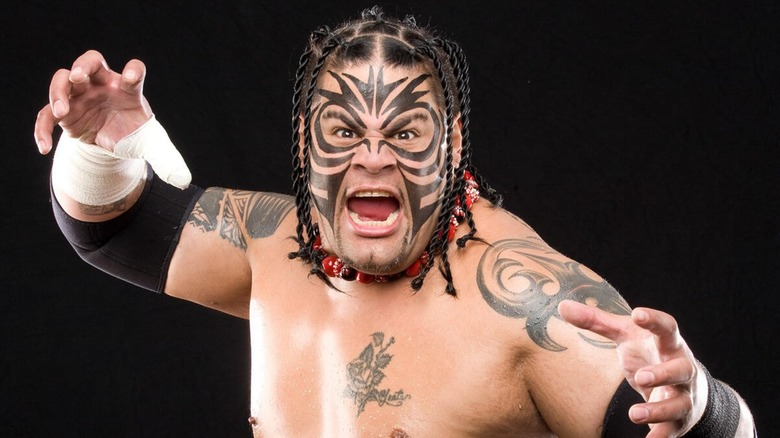 Umaga posing for a WWE promotional shoot