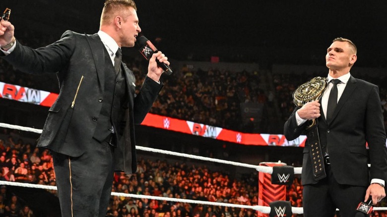 The Miz address Intercontinental Champion GUNTHER in the ring on an episode of "WWE Raw."