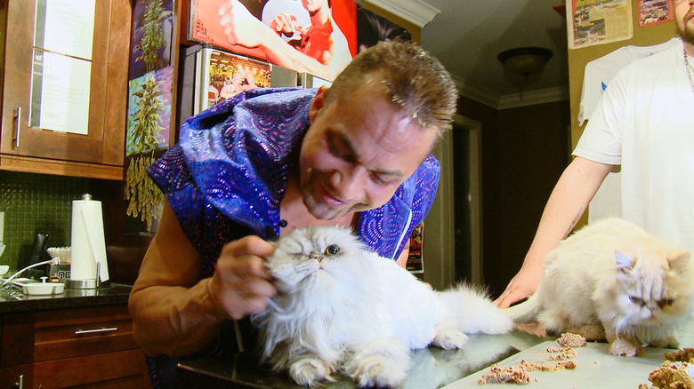 Teddy Hart and his cat