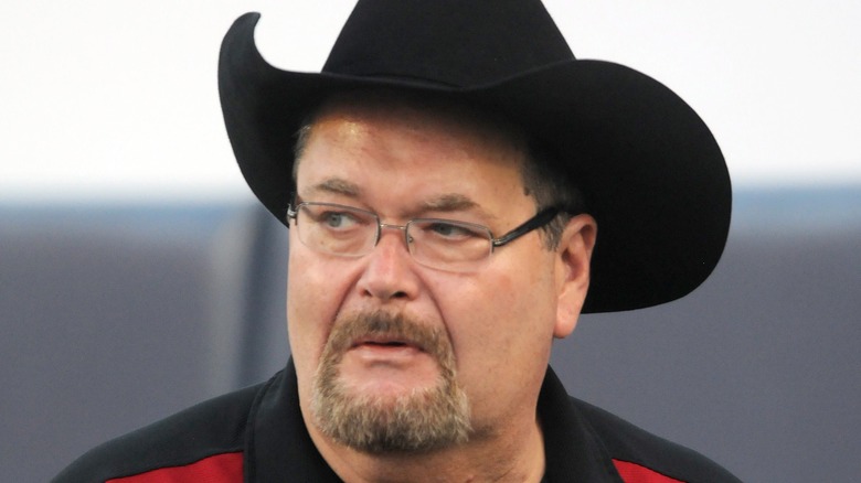 Jim Ross looking to the side