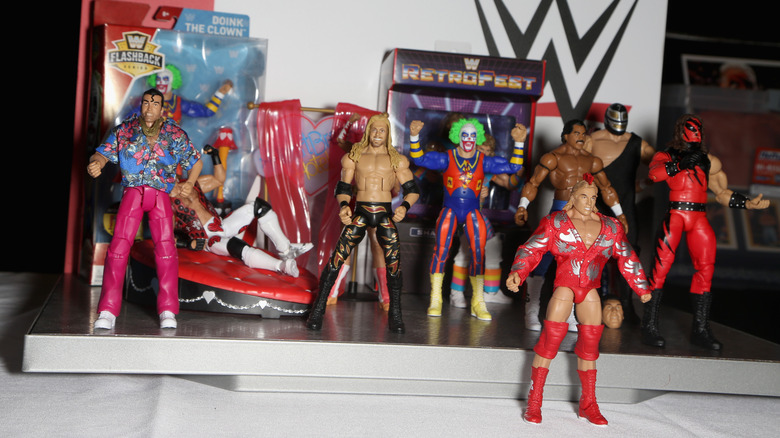 WWE action figures posing