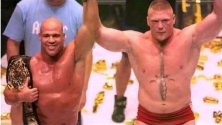 Kurt Angle and Brock Lesnar in New Japan