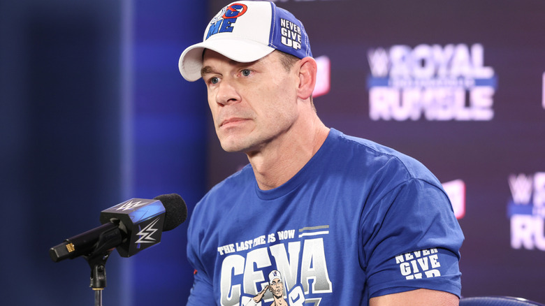 John Cena wearing a baseball hat