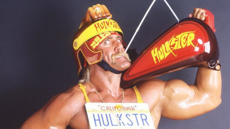 Hulk Hogan and his War Bonnet helmet