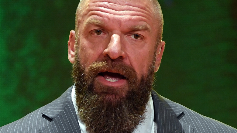 Triple H speaking at WWE press conference