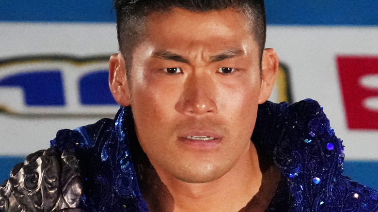 SANADA standing in the ring