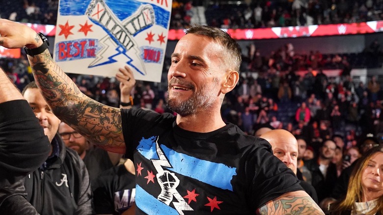 CM Punk with fans on "WWE Raw"