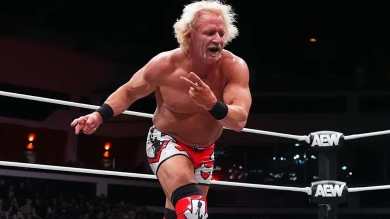 AEW's Jeff Jarrett struts in the middle of the ring