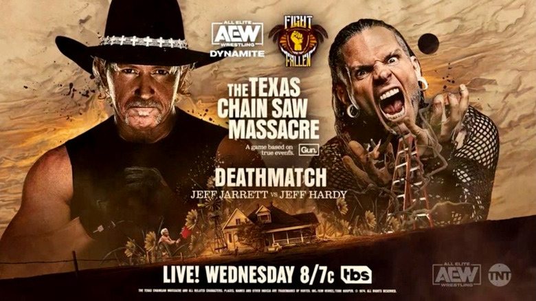 Jeff Jarrett vs Jeff Hardy Texas Chainsaw Massacre Deathmatch Graphic