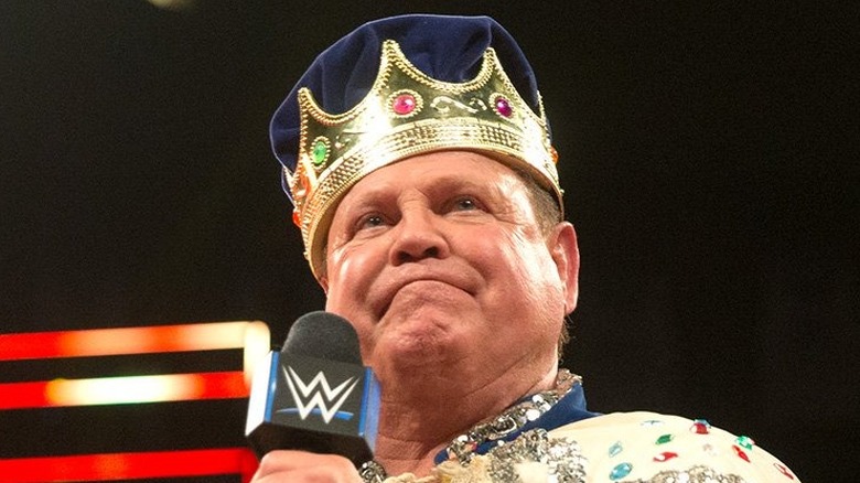 Jerry Lawler talks in the ring